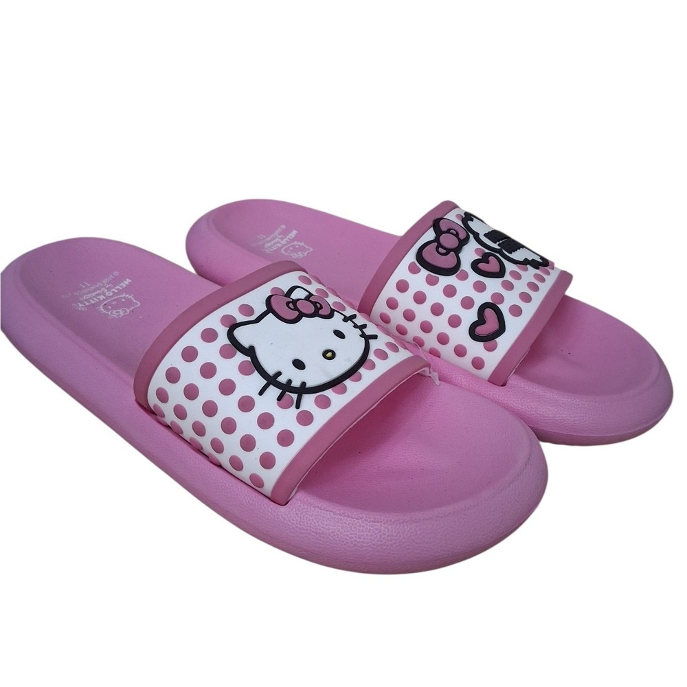 Hello Kitty Women's size 11 Coquette Girl Cute Slides Slip-On Sandals Beachy